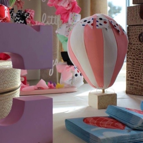 Set of 5 Large Stuffed Hot Air Balloon Handmade Party Centerpieces/Nursery Decor - Picture 7 of 8